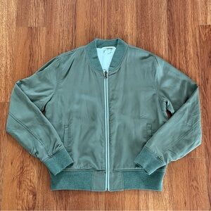 Faherty Reversible Womens Small Aloha Bomber Jacket Green White Hawaiian